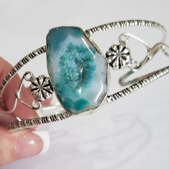 Agate gemstone, 925 silver bracelet - Picture 12 of 15